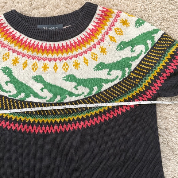 Modcloth Retro Charm Raglan Dinosaur Fair Isle Sweater - Picture 8 of 12